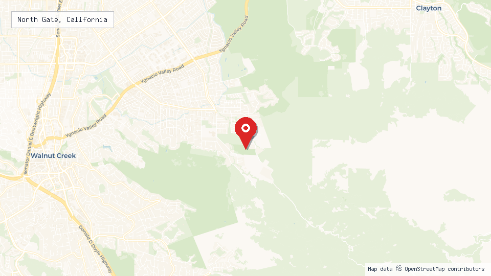 Street map of North Gate, California with location pin