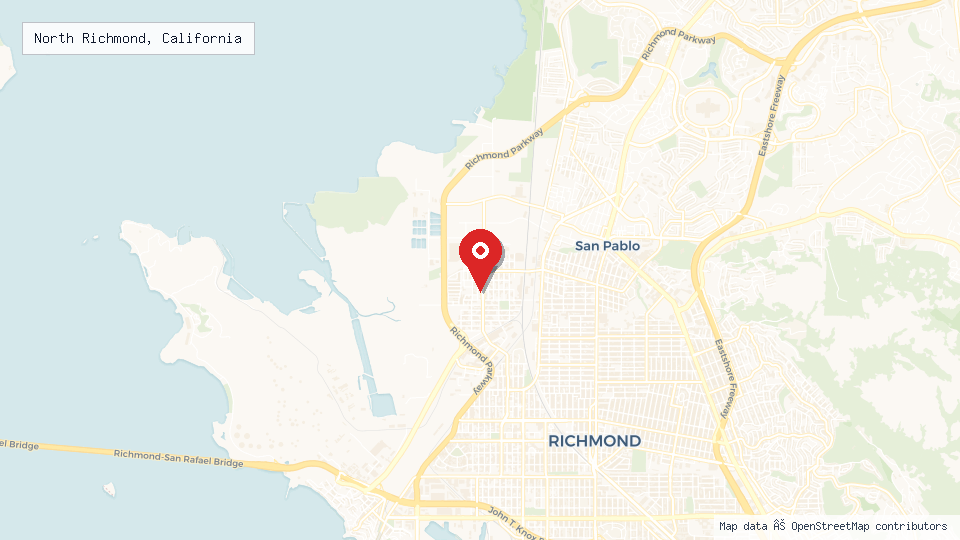 Street map of North Richmond, California with location pin