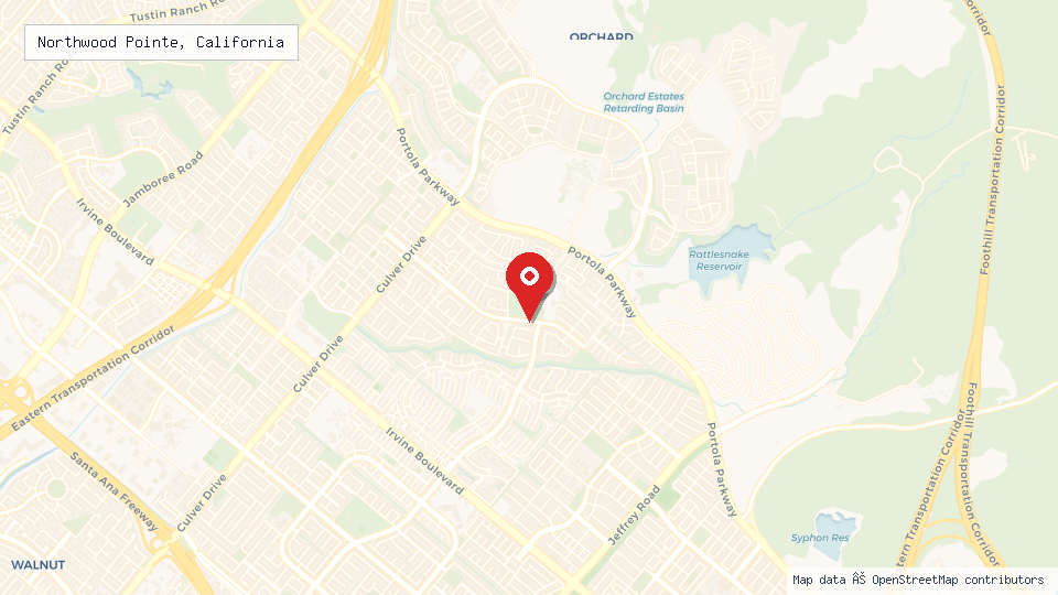 Street map of Northwood Pointe, California with location pin