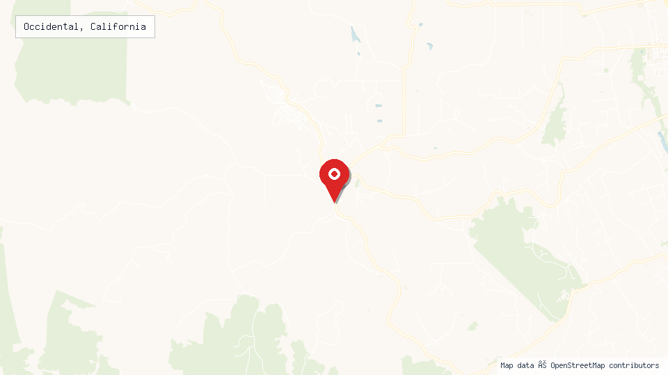 Street map of Occidental, California with location pin