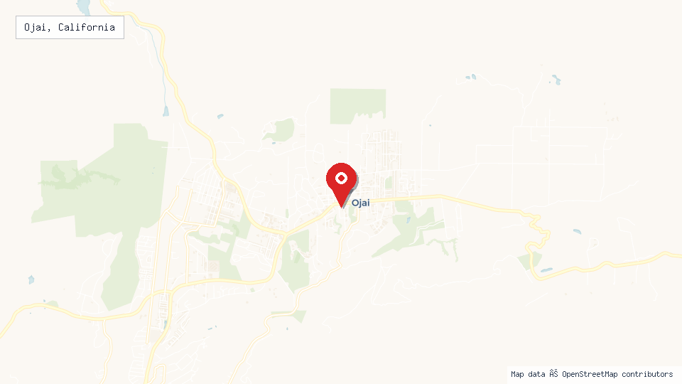Street map of Ojai, California with location pin