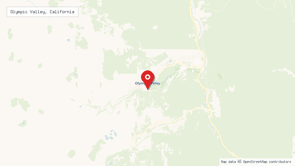 Street map of Olympic Valley, California with location pin