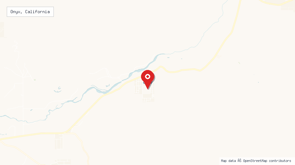 Street map of Onyx, California with location pin