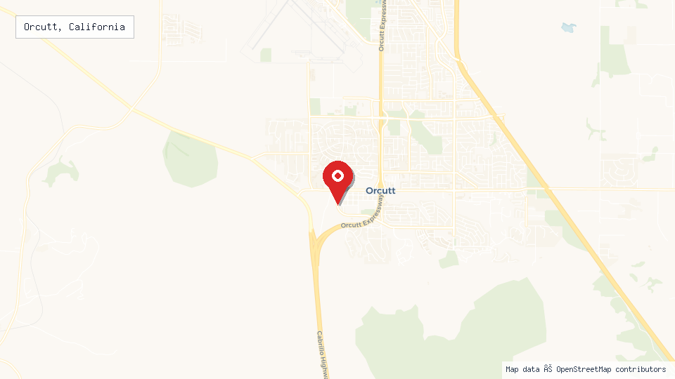 Street map of Orcutt, California with location pin
