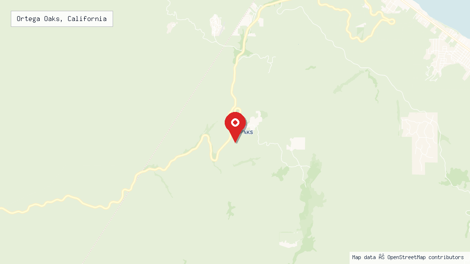 Street map of Ortega Oaks, California with location pin