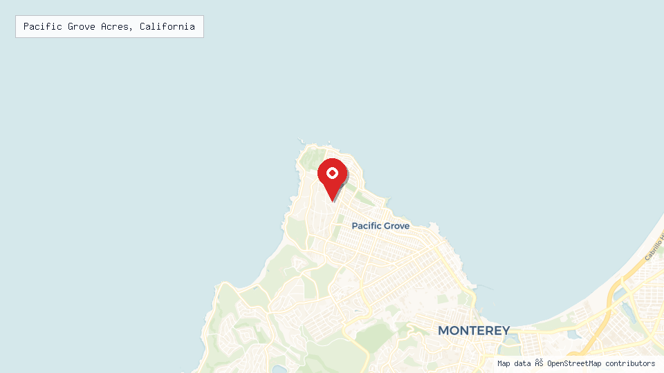 Street map of Pacific Grove Acres, California with location pin
