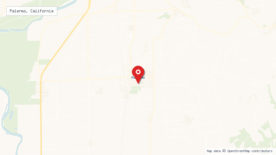 Street map of Palermo, California with location pin