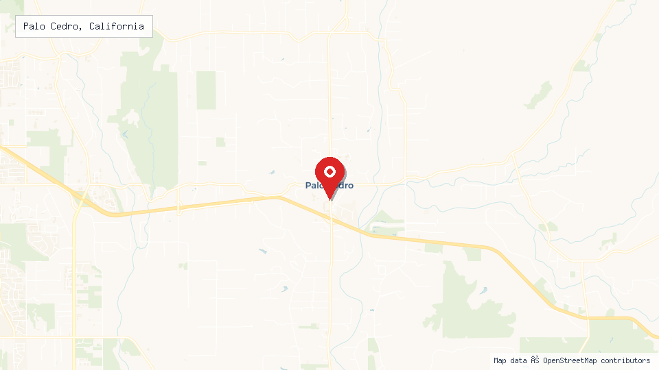 Street map of Palo Cedro, California with location pin