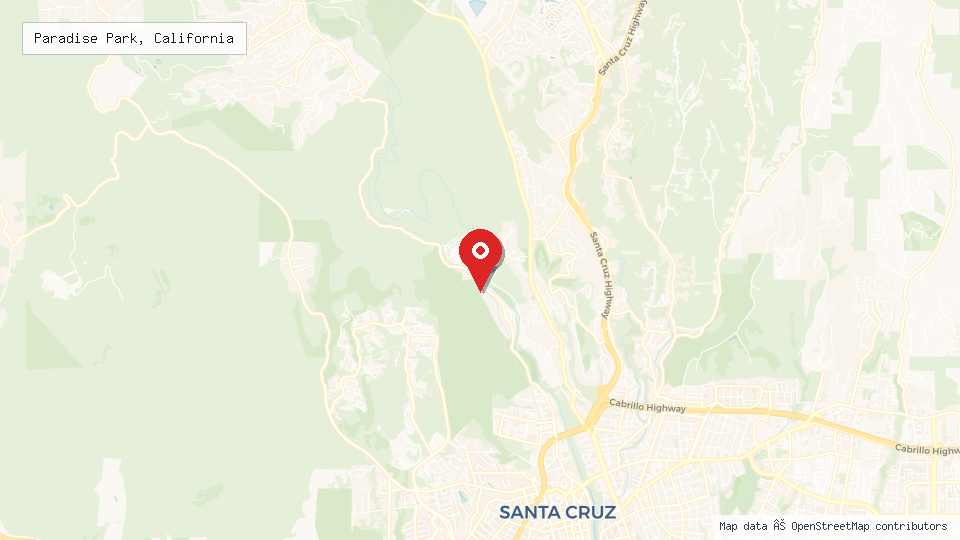 Street map of Paradise Park, California with location pin