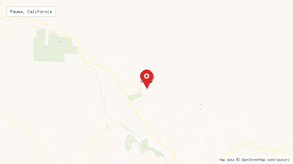 Street map of Pauma, California with location pin