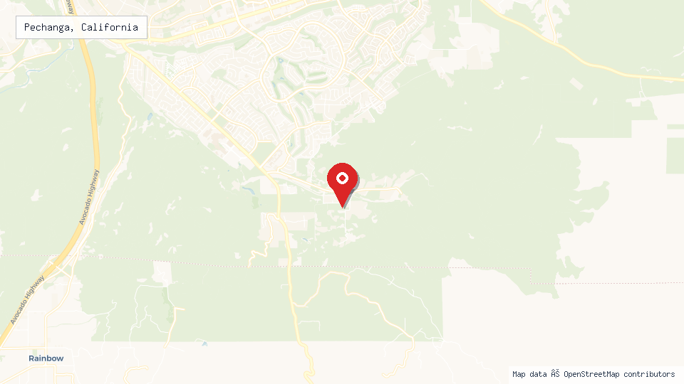 Street map of Pechanga, California with location pin