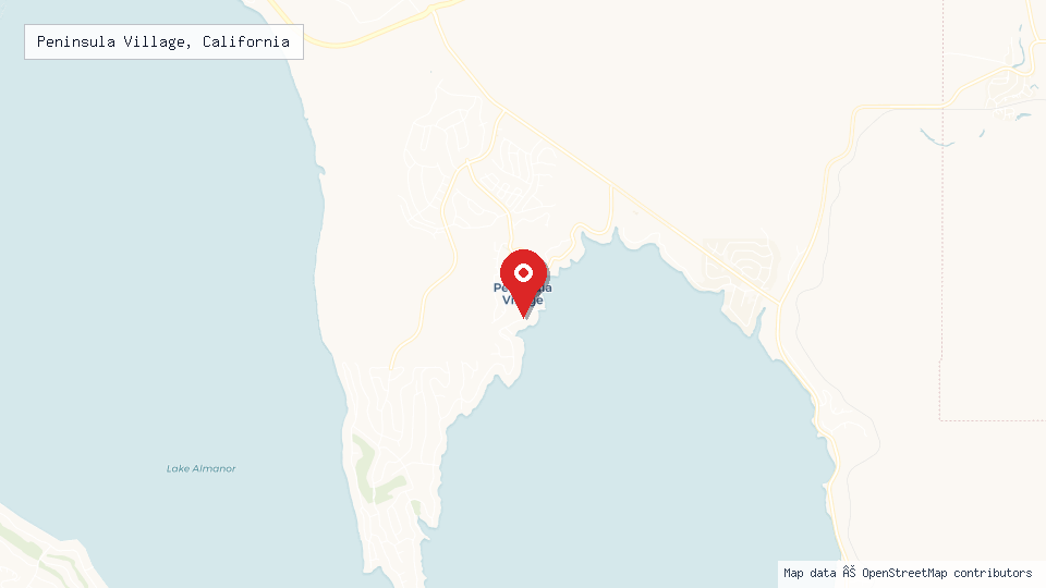 Street map of Peninsula Village, California with location pin