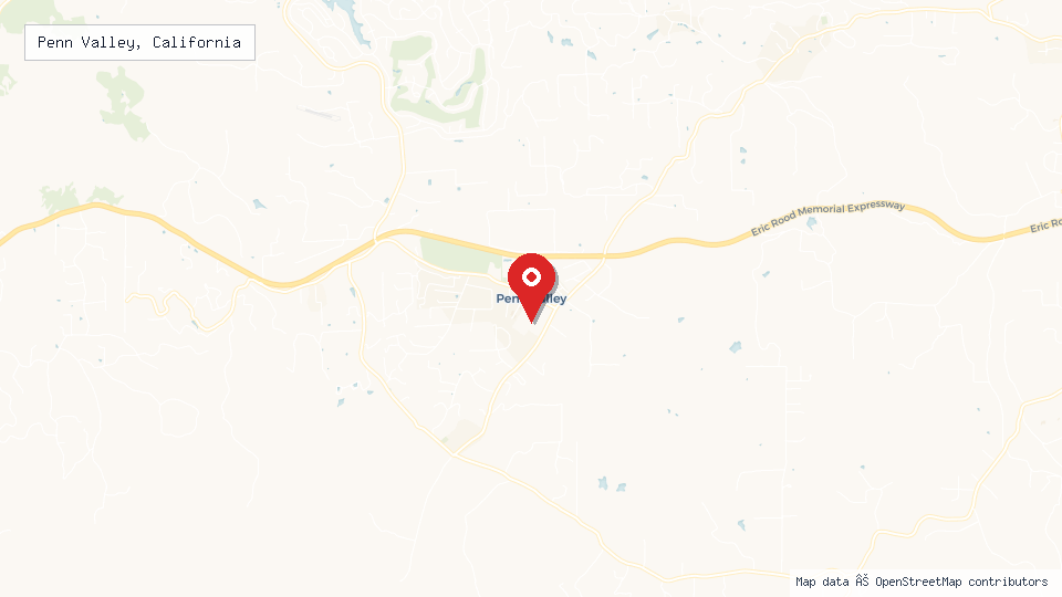Street map of Penn Valley, California with location pin