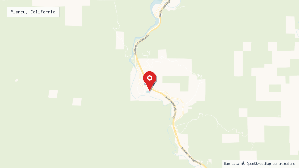 Street map of Piercy, California with location pin