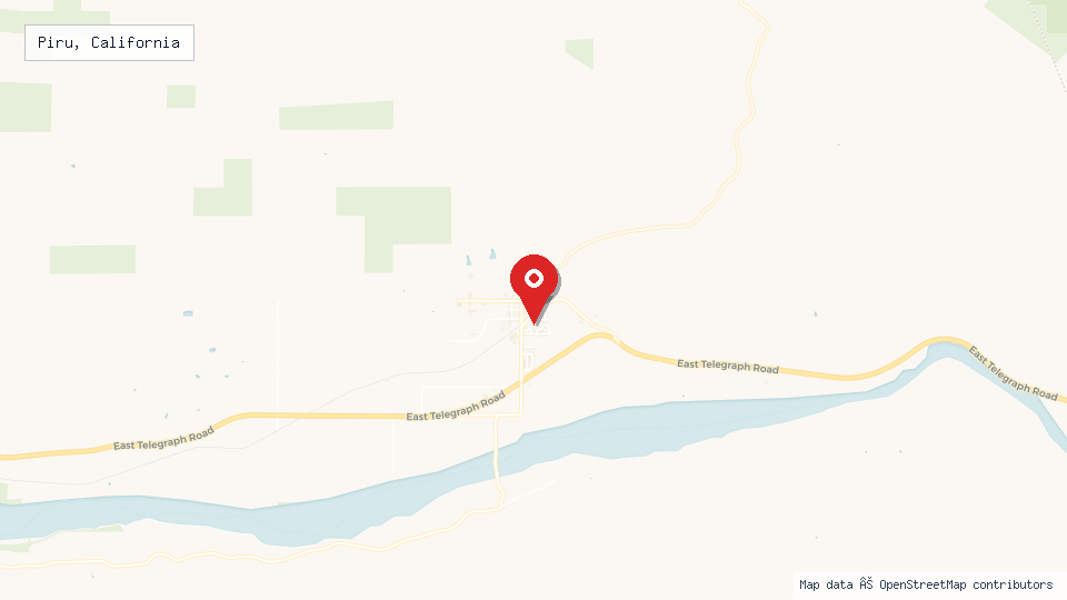 Street map of Piru, California with location pin