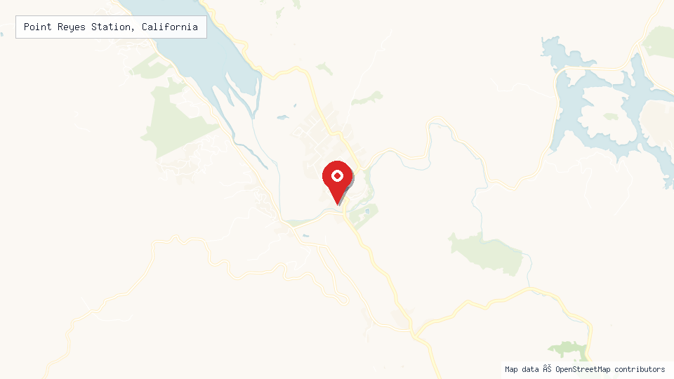Street map of Point Reyes Station, California with location pin