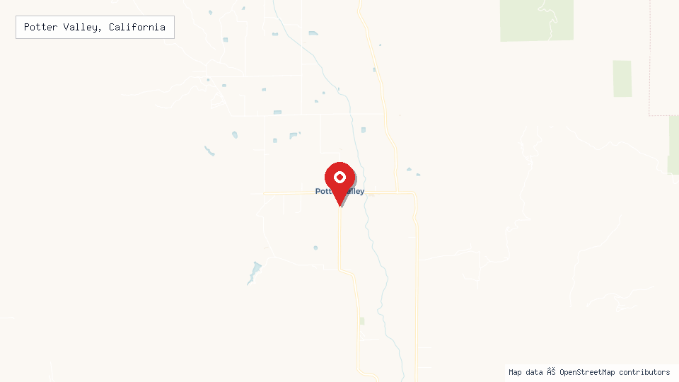 Street map of Potter Valley, California with location pin