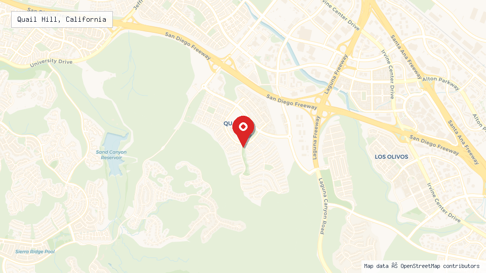 Street map of Quail Hill, California with location pin