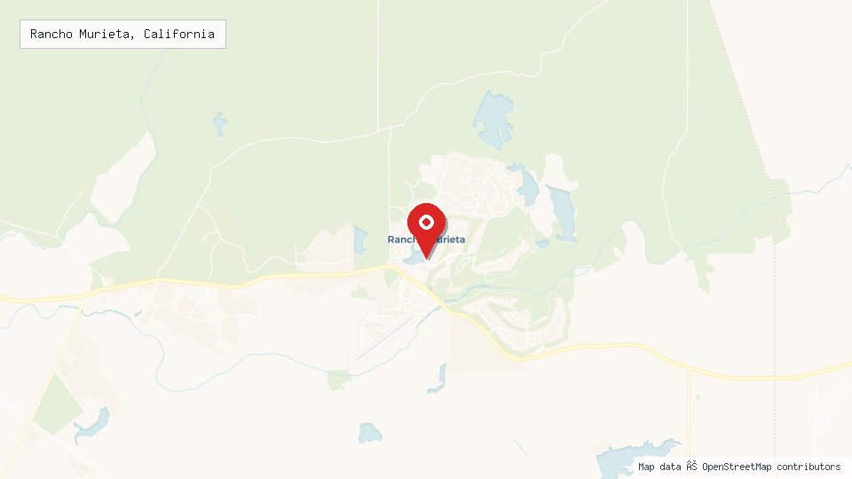 Street map of Rancho Murieta, California with location pin