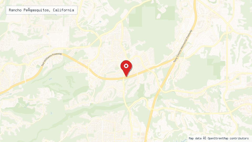 Street map of Rancho Peñasquitos, California with location pin