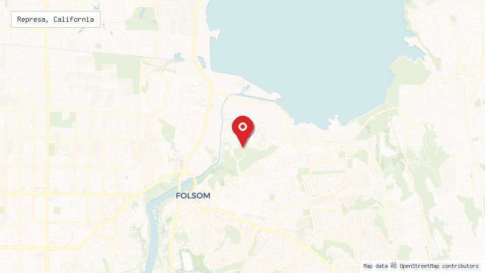 Street map of Represa, California with location pin