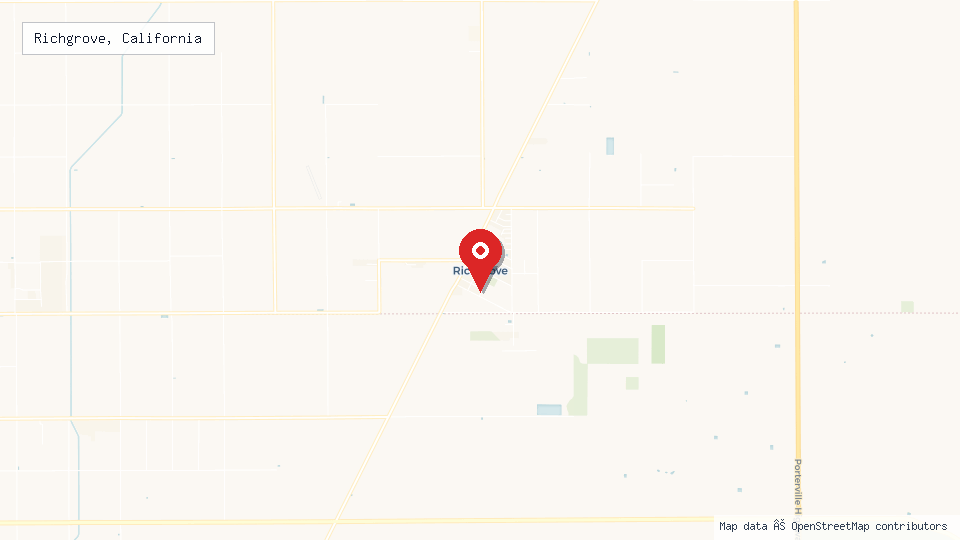Street map of Richgrove, California with location pin