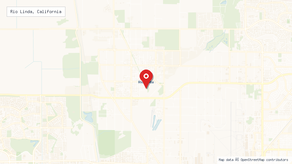 Street map of Rio Linda, California with location pin