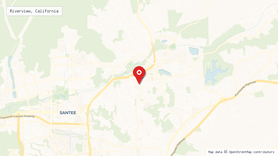 Street map of Riverview, California with location pin