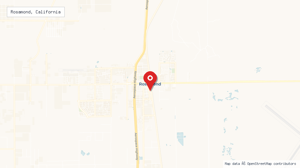 Street map of Rosamond, California with location pin