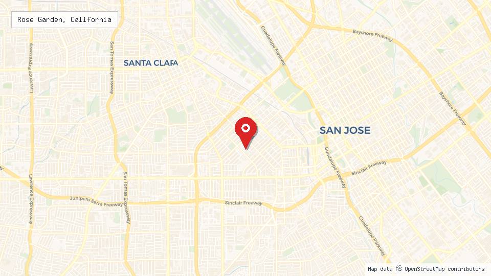 Street map of Rose Garden, California with location pin