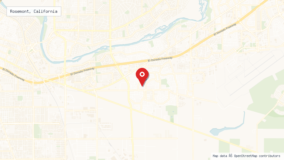 Street map of Rosemont, California with location pin