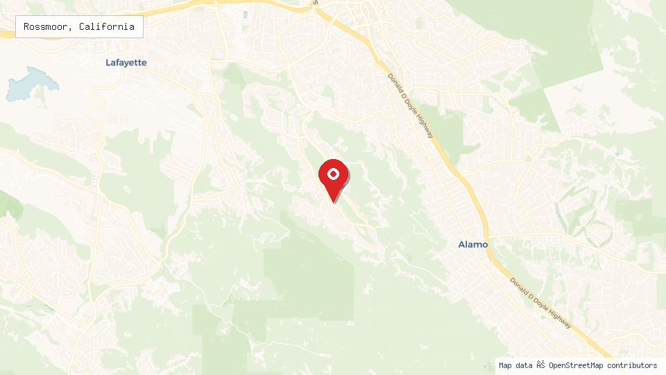 Street map of Rossmoor, California with location pin