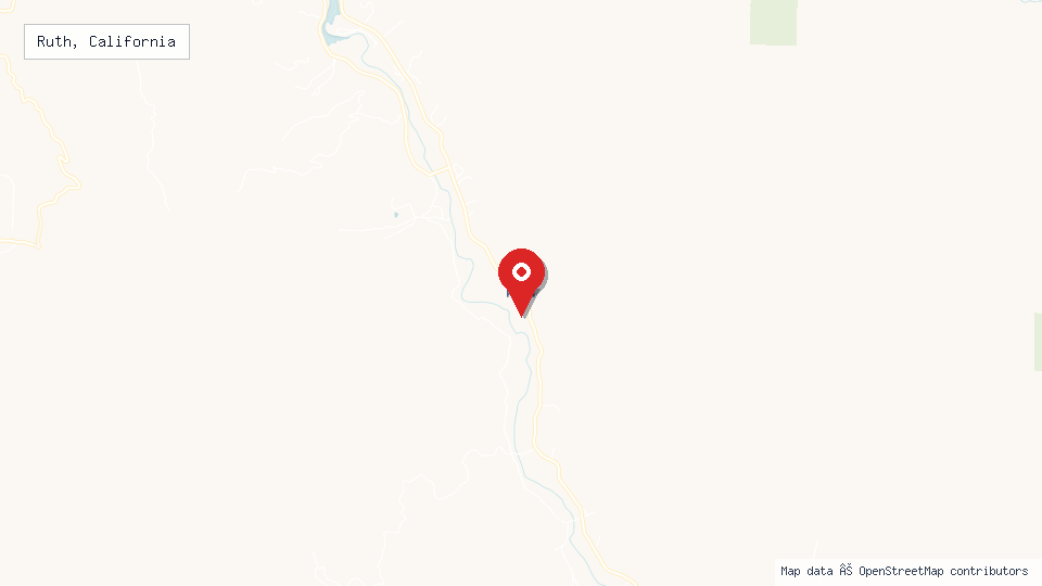 Street map of Ruth, California with location pin