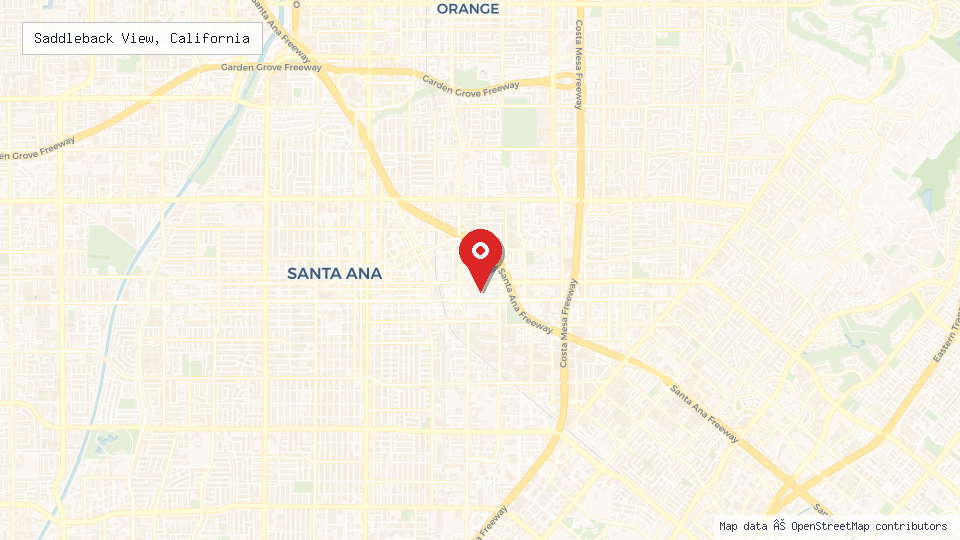 Street map of Saddleback View, California with location pin