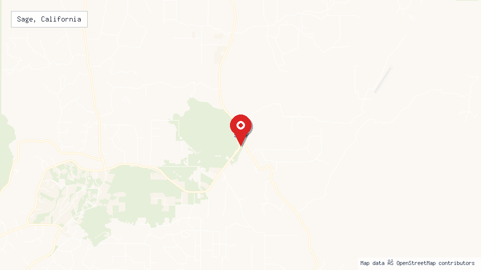Street map of Sage, California with location pin