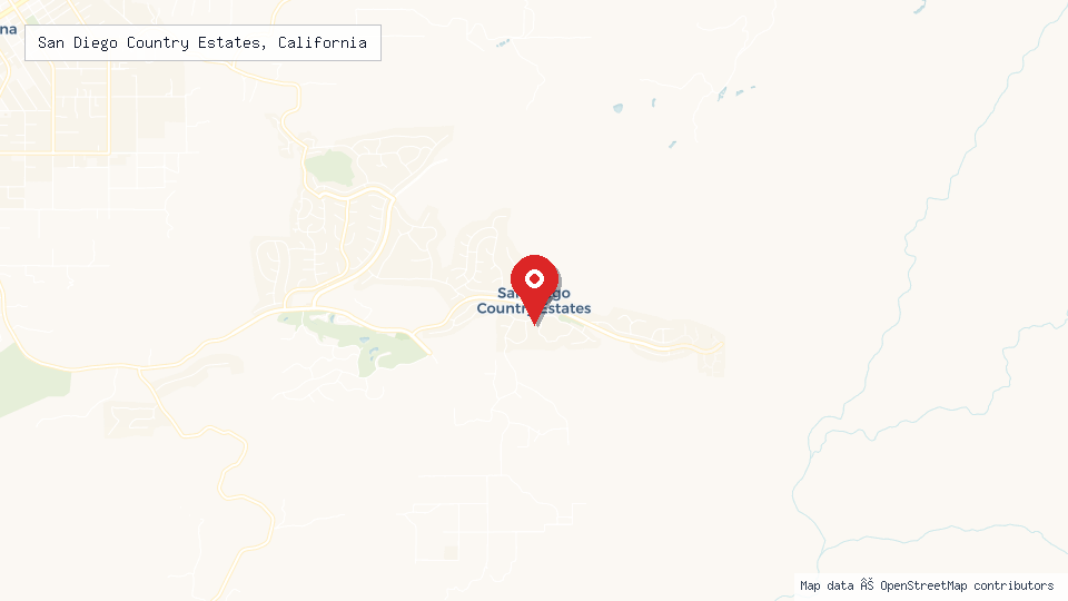 Street map of San Diego Country Estates, California with location pin