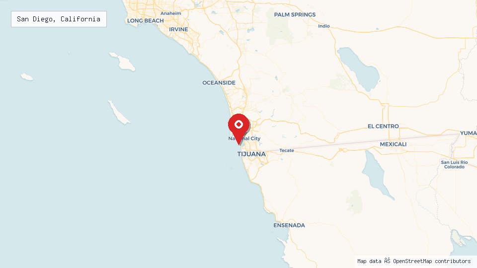 Street map of San Diego, California with location pin