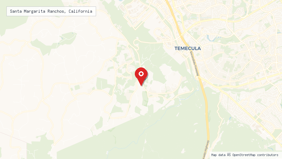 Street map of Santa Margarita Ranchos, California with location pin