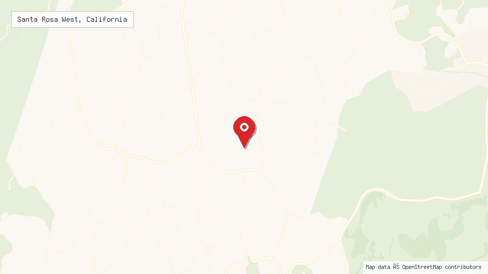 Street map of Santa Rosa West, California with location pin