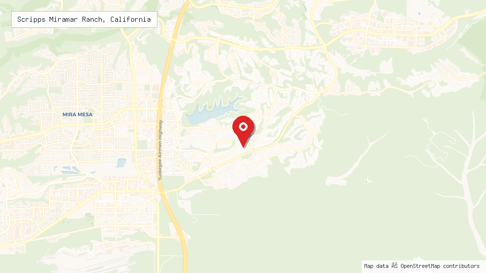 Street map of Scripps Miramar Ranch, California with location pin