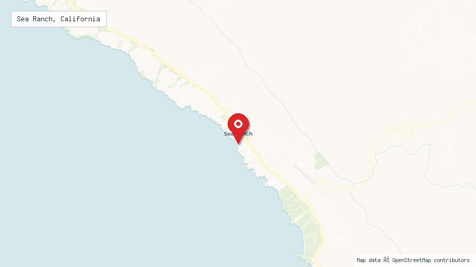 Street map of Sea Ranch, California with location pin