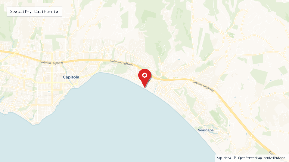 Street map of Seacliff, California with location pin