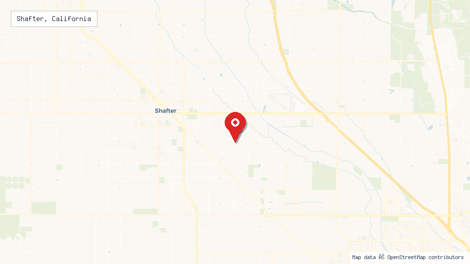 Street map of Shafter, California with location pin