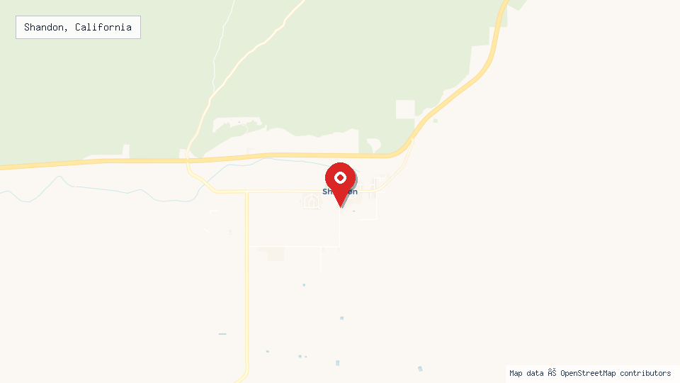 Street map of Shandon, California with location pin