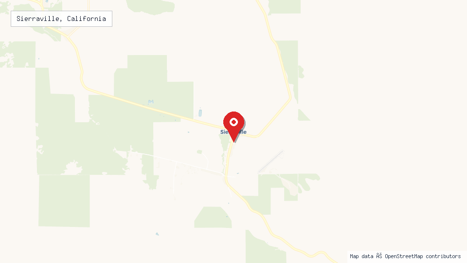 Street map of Sierraville, California with location pin