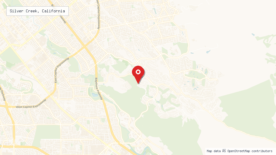 Street map of Silver Creek, California with location pin
