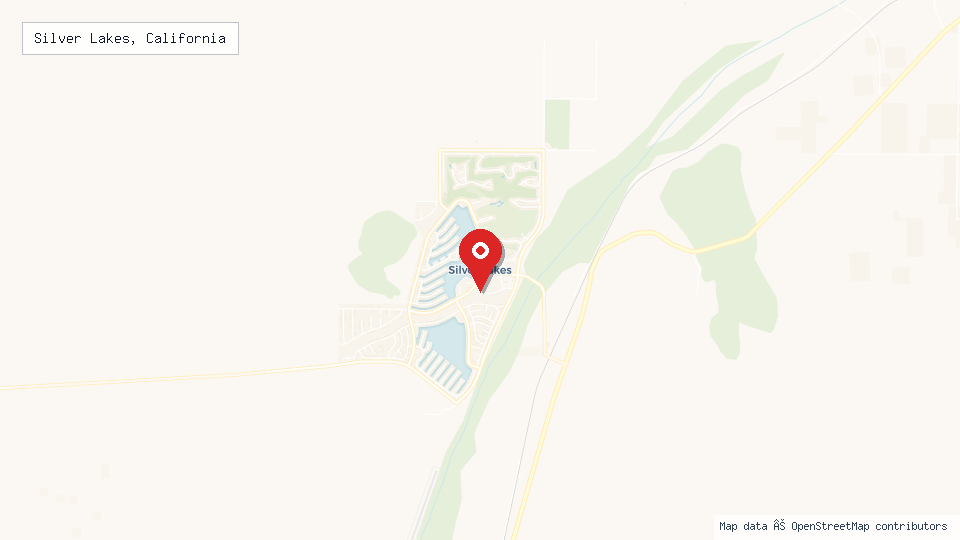 Street map of Silver Lakes, California with location pin