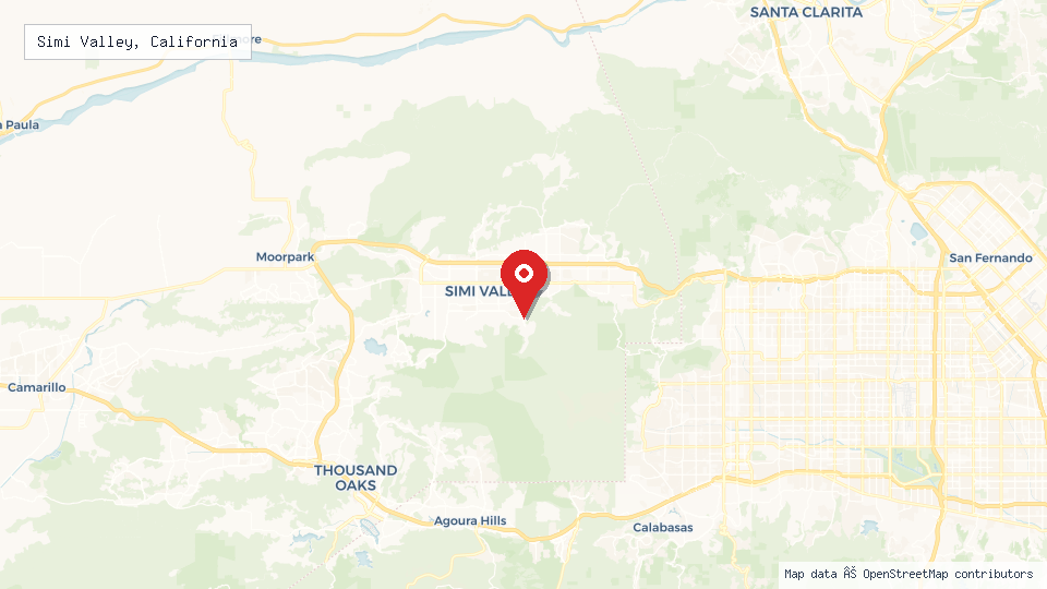 Street map of Simi Valley, California with location pin