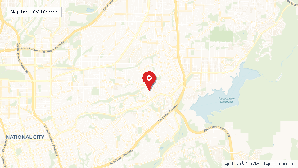 Street map of Skyline, California with location pin