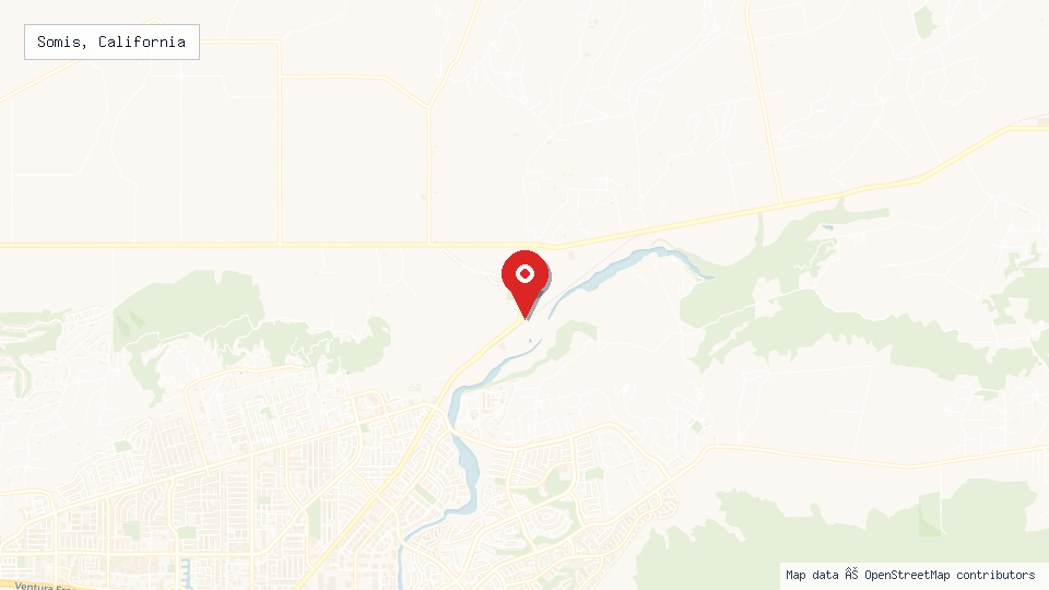 Street map of Somis, California with location pin